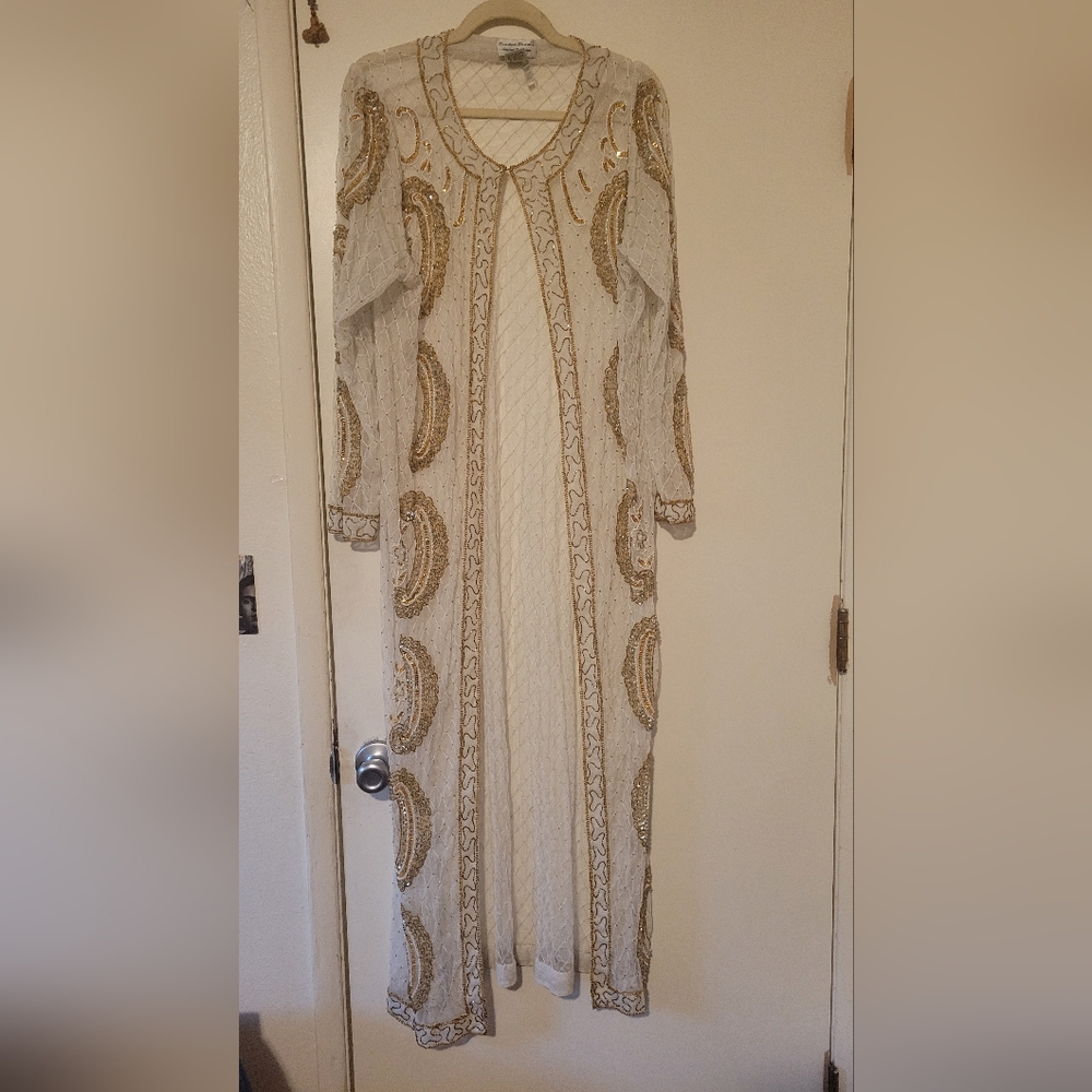 Stunning Gold and Cream Beaded Jacket